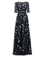 Floral Embroidered Gown