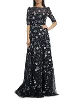 Floral Embroidered Gown