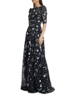 Floral Embroidered Gown