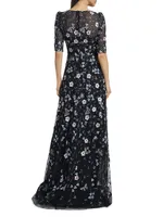 Floral Embroidered Gown