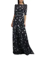 Floral Embroidered Gown