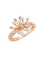 Luminus 18K Pink Gold & Diamond Burst Ring