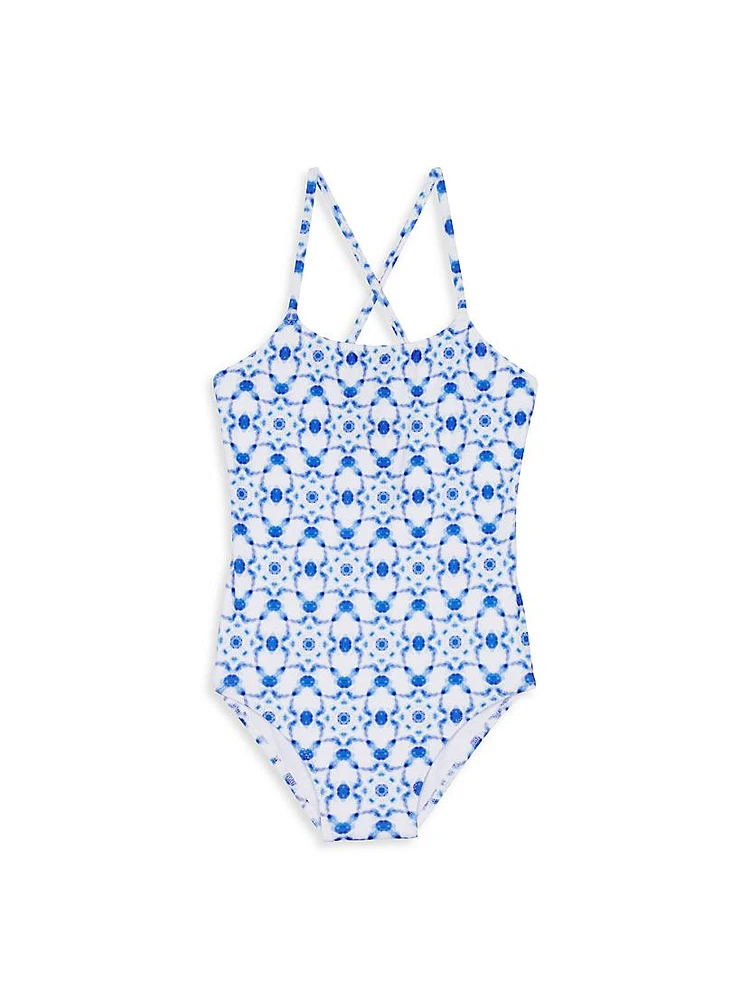 Little Girl's & Ikat Medusa One-Piece Swimsuit