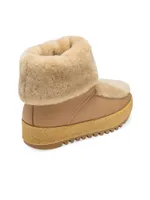 Sonia Shearling-Trimmed Leather Booties