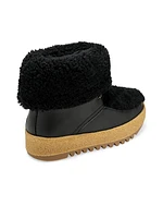 Sonia Shearling-Trimmed Leather Booties