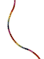 14K Yellow Gold & Rainbow Sapphire Tennis Bracelet