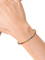 14K Yellow Gold & Rainbow Sapphire Tennis Bracelet