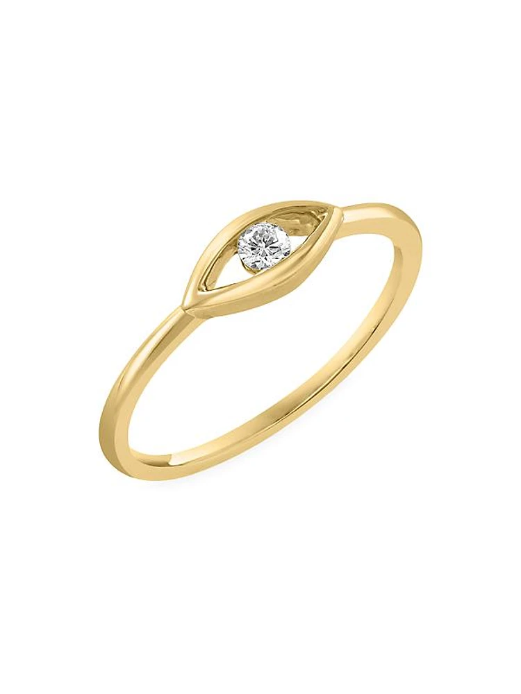 14K Yellow Gold & 0.08 TCW Diamond Ring