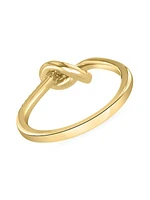 14K Yellow Gold & Diamond Knot Ring