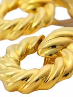 22K Gold-Plated Twisted Doorknocker Earrings