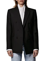 Core Double-Breasted Merino Wool Jacket