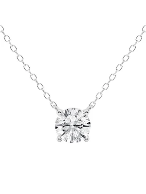 14K Gold & Diamond Solitaire Pendant Necklace/0.50-6.00 TCW