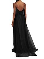 Manuela Tulle Cape Back Gown