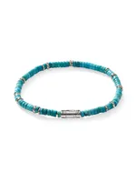 Chain Classic Sterling Silver & Turquoise Beads Bracelet