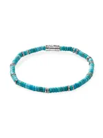 Chain Classic Sterling Silver & Turquoise Beads Bracelet