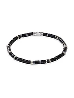 Chain Classic Sterling Silver, Black Onyx & Hematite Bead Bracelet