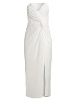 Come On Home Twisted Strapless Midi-Dress