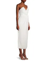 Come On Home Twisted Strapless Midi-Dress