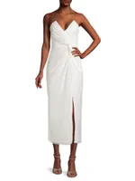 Come On Home Twisted Strapless Midi-Dress