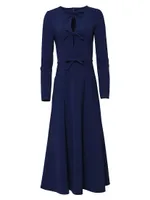 Icon Triple Bow Midi-Dress