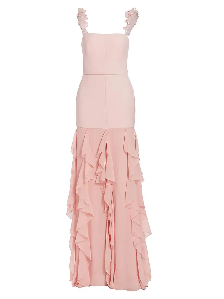 Charlene Ruffle-Embellished Gown