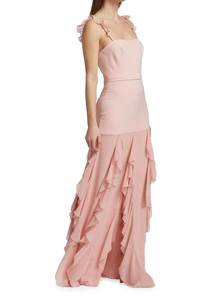 Charlene Ruffle-Embellished Gown