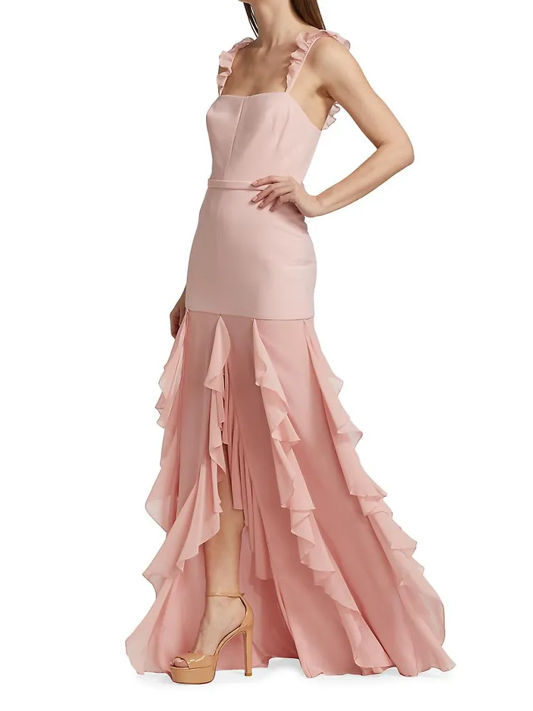 Charlene Ruffle-Embellished Gown