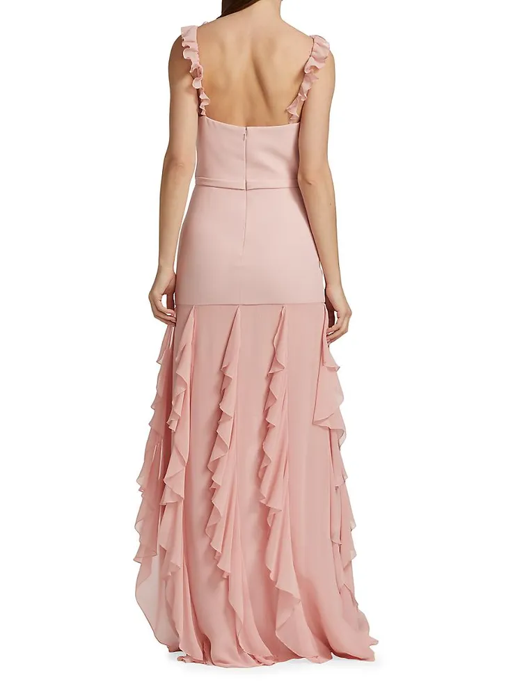 Charlene Ruffle-Embellished Gown