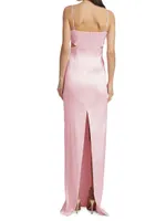 Christine Satin Waist Cut-Outs Gown