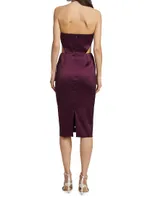 Clotilde Satin Waist Cut-Out Dress