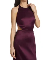 Clotilde Satin Waist Cut-Out Dress