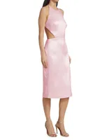 Clotilde Satin Waist Cut-Out Dress