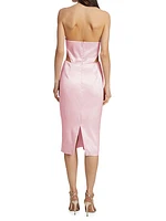 Clotilde Satin Waist Cut-Out Dress