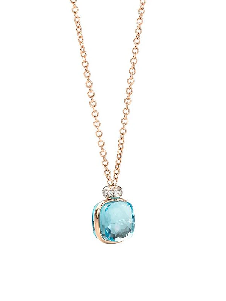 Nudo Two-Tone 18K Gold, Sky Blue Topaz & Diamond Necklace