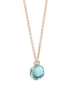 Nudo Two-Tone 18K Gold, Sky Blue Topaz & Diamond Necklace