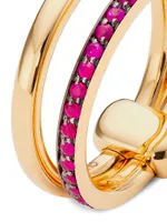 Iconica 18K Rose Gold & Ruby Two-Row Ring