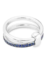 Iconica 18K White Gold & Blue Sapphire Ring