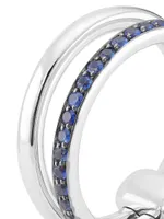 Iconica 18K White Gold & Blue Sapphire Ring