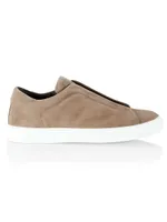 Stone Suede Slip-On Sneakers