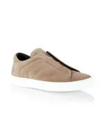 Stone Suede Slip-On Sneakers