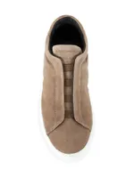 Stone Suede Slip-On Sneakers