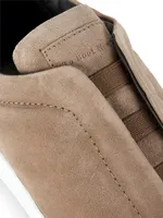 Stone Suede Slip-On Sneakers