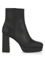 Glove Leather Platform Ankle Boots