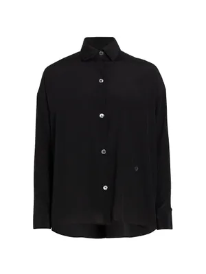 Silk Satin High-Low Shirt