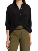 Silk Satin High-Low Shirt