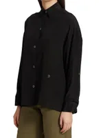 Silk Satin High-Low Shirt