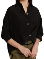 Silk Satin High-Low Shirt