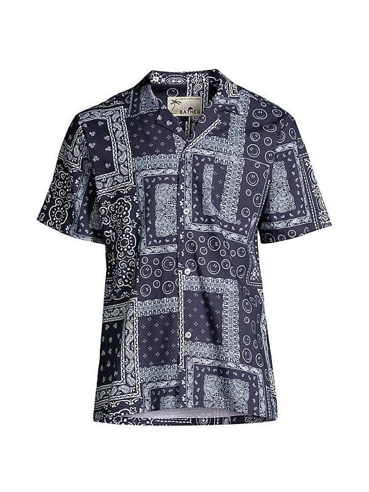 Bandana Print Camp Shirt