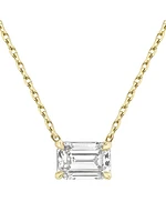 14K Yellow Gold & Emerald-Cut 1.00 TCW Lab-Grown Diamond Pendant Necklace