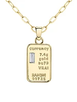 Currency 14K Yellow Gold & 0.25 TCW Lab-Grown Diamond Pendant Necklace